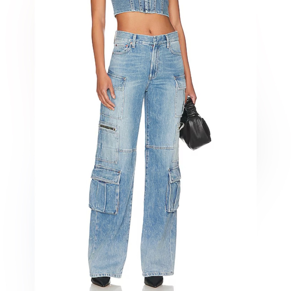 Women's Blue Cargo Jeans